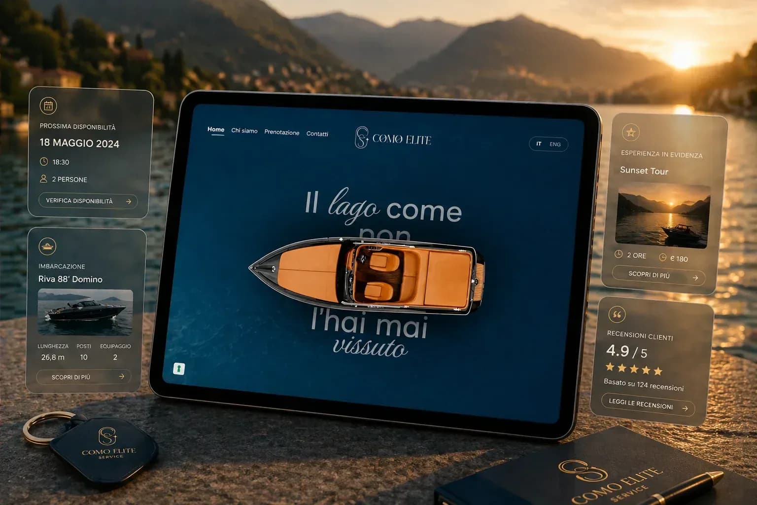 Como Elite Service — sito web e sistema di prenotazione