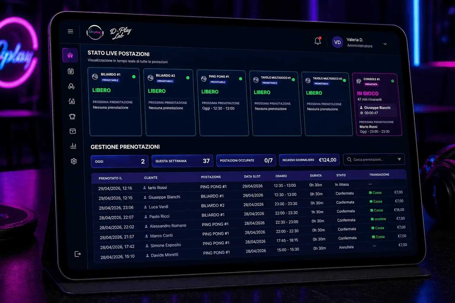 D'Play — gestionale per sale gaming e postazioni eSports